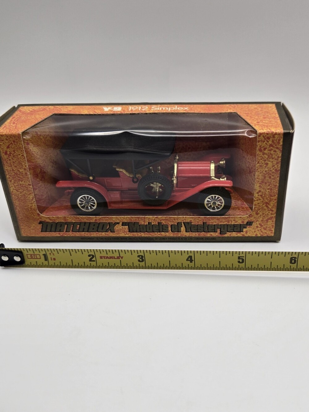 Matchbox Models of Yesteryear Y-9 1912 Simplex 48:1 Scale Box Has Writting